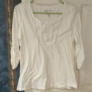 4/$12 EUC North River 3/4 rolled tab sleeve shirt